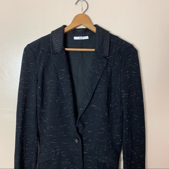 [Three Dots] Black Heather Print  Jersey Knit Blazer - Picture 2 of 9